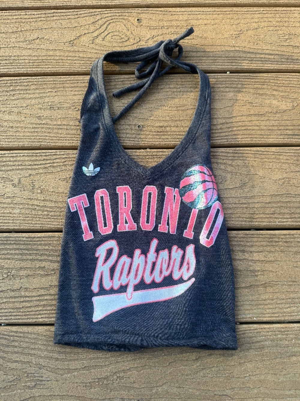 Toronto Raptors Charcoal Vintage Halter Top Small